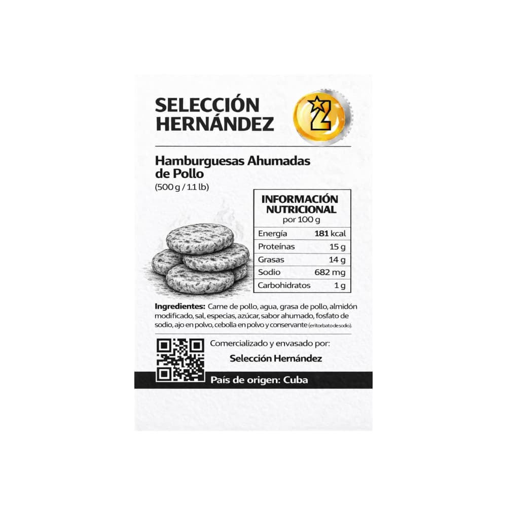 Hamburguesas ahumadas de pollo Selección Hernández (500 g / 1.1 lb) - 3