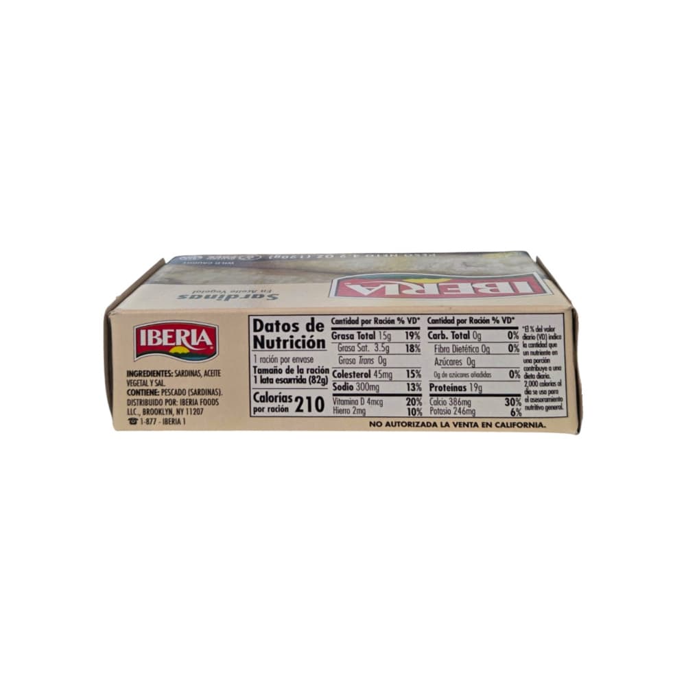 Sardinas en aceite vegetal Iberia (120 g / 4.2 oz) - 2