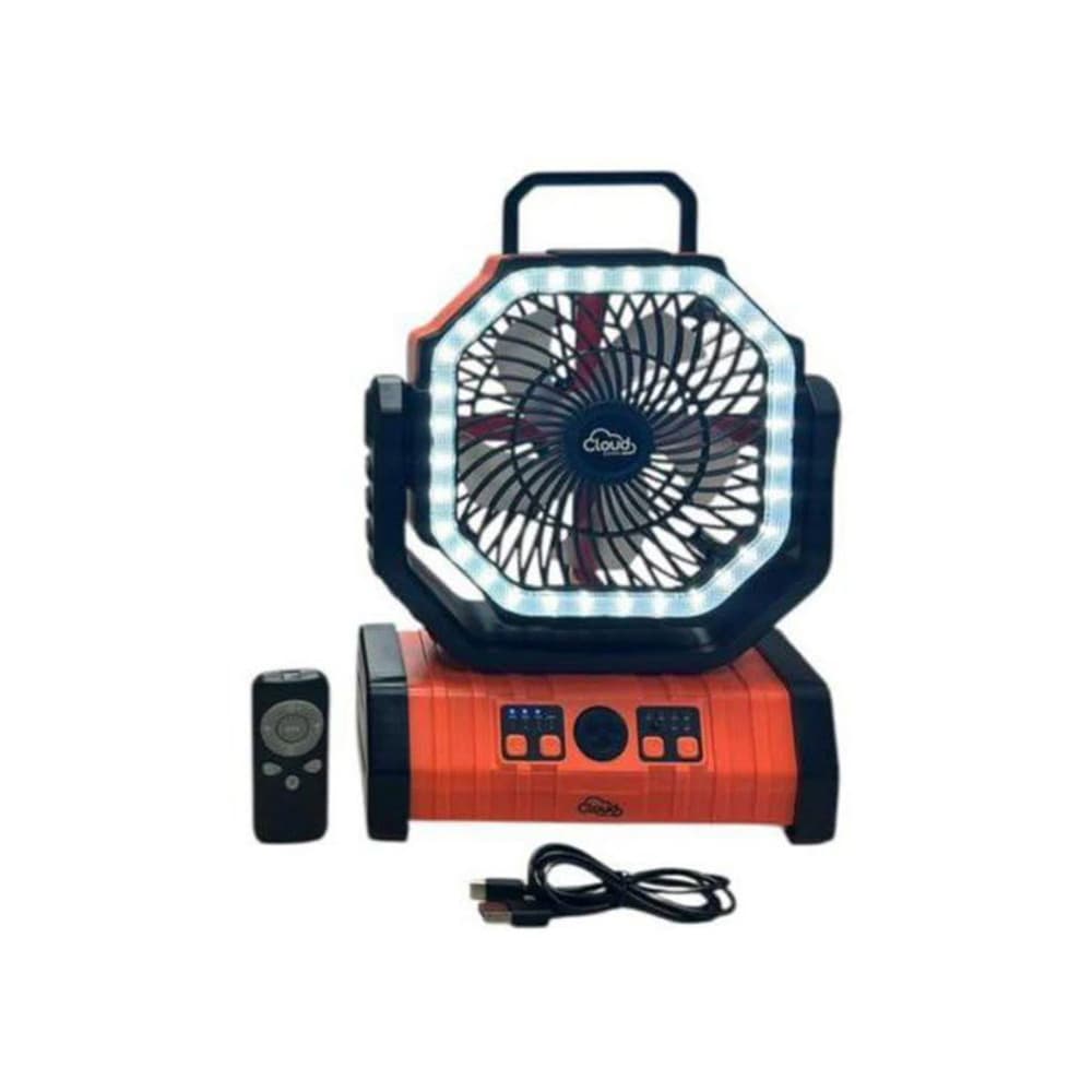 Ventilador recargable con luz LED color naranja Cloud F6 CEPFWS-B