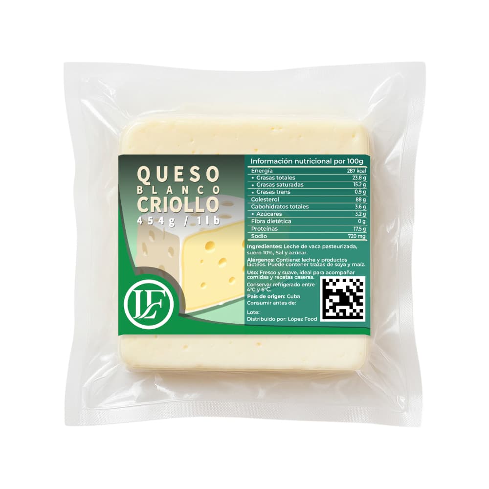 Queso blanco criollo LF (454 g / 1 lb)