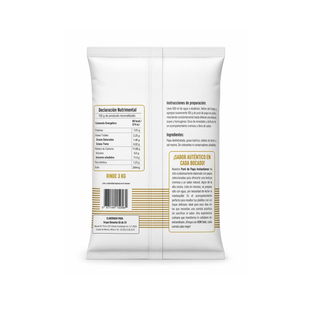 Puré de papa instantáneo KDM Gold (500 g / 1.10 lb) - 2