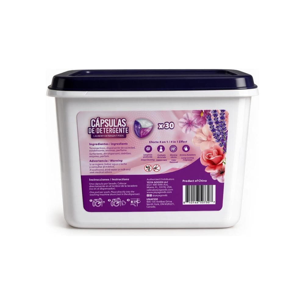 Cápsulas de detergente para lavar con aroma rosa y lavanda YEYA (300 g / 11 oz) - 3