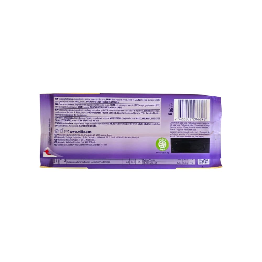 Tableta de chocolate blanco Milka (90 g / 3.17 oz) - 2