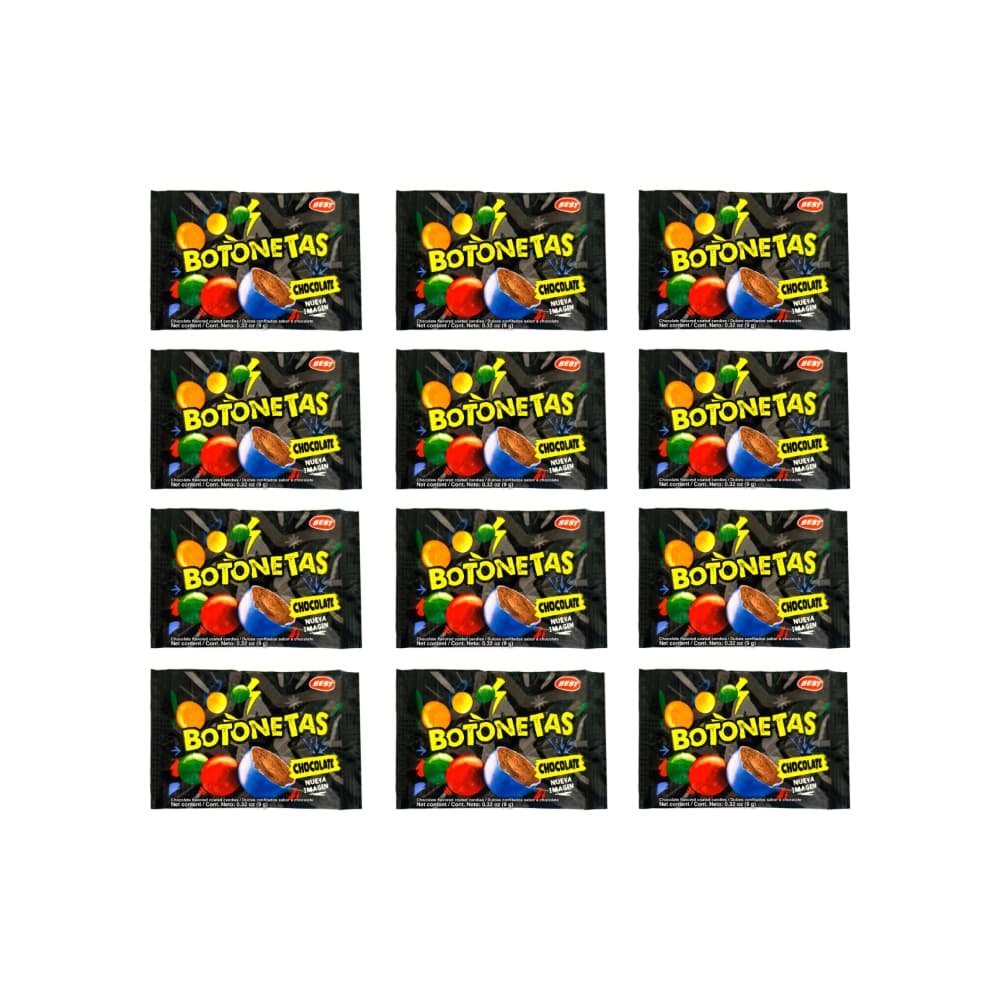 Dulces confitados sabor a chocolate Botonetas Best (12 x 9 g)