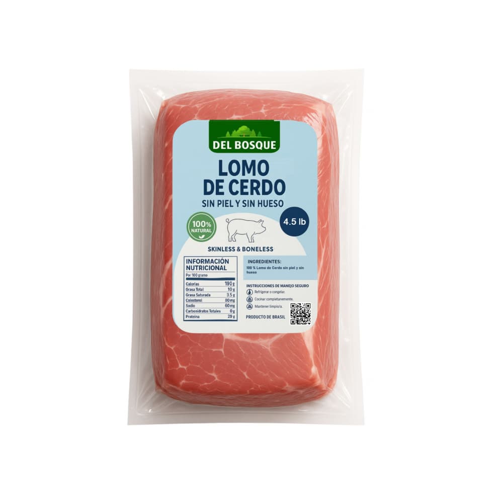 Lomo de cerdo sin piel y sin hueso Del Bosque (2.05 kg / 4.5 lb)
