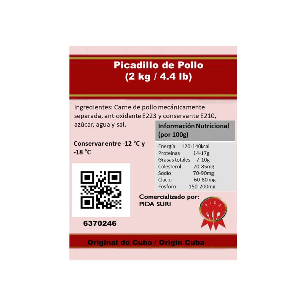 Picadillo de pollo Pida (2 kg / 4.4 lb) - 3