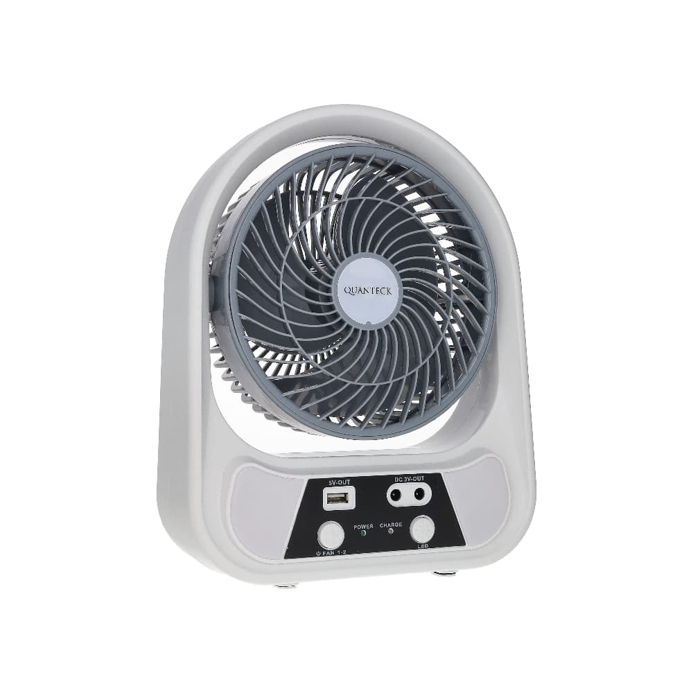 Ventilador de mesa solar recargable 8" Quanteck QT-806B