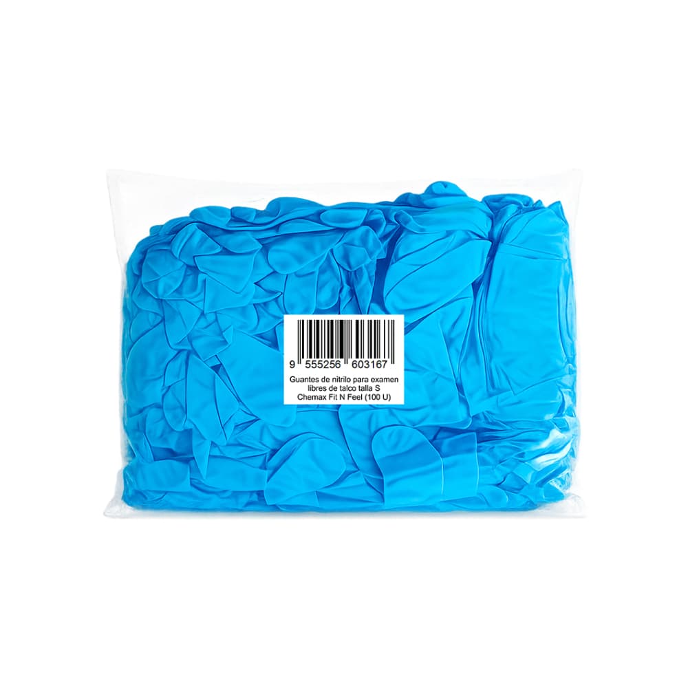 Guantes de nitrilo para examen libres de talco talla S Chemax Fit N Feel (100 U)