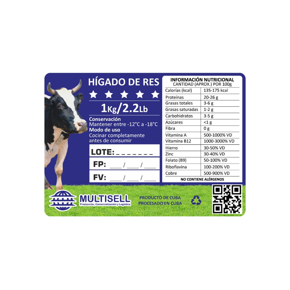 Hígado de res Multisell (1 kg / 2.2 lb) - 4