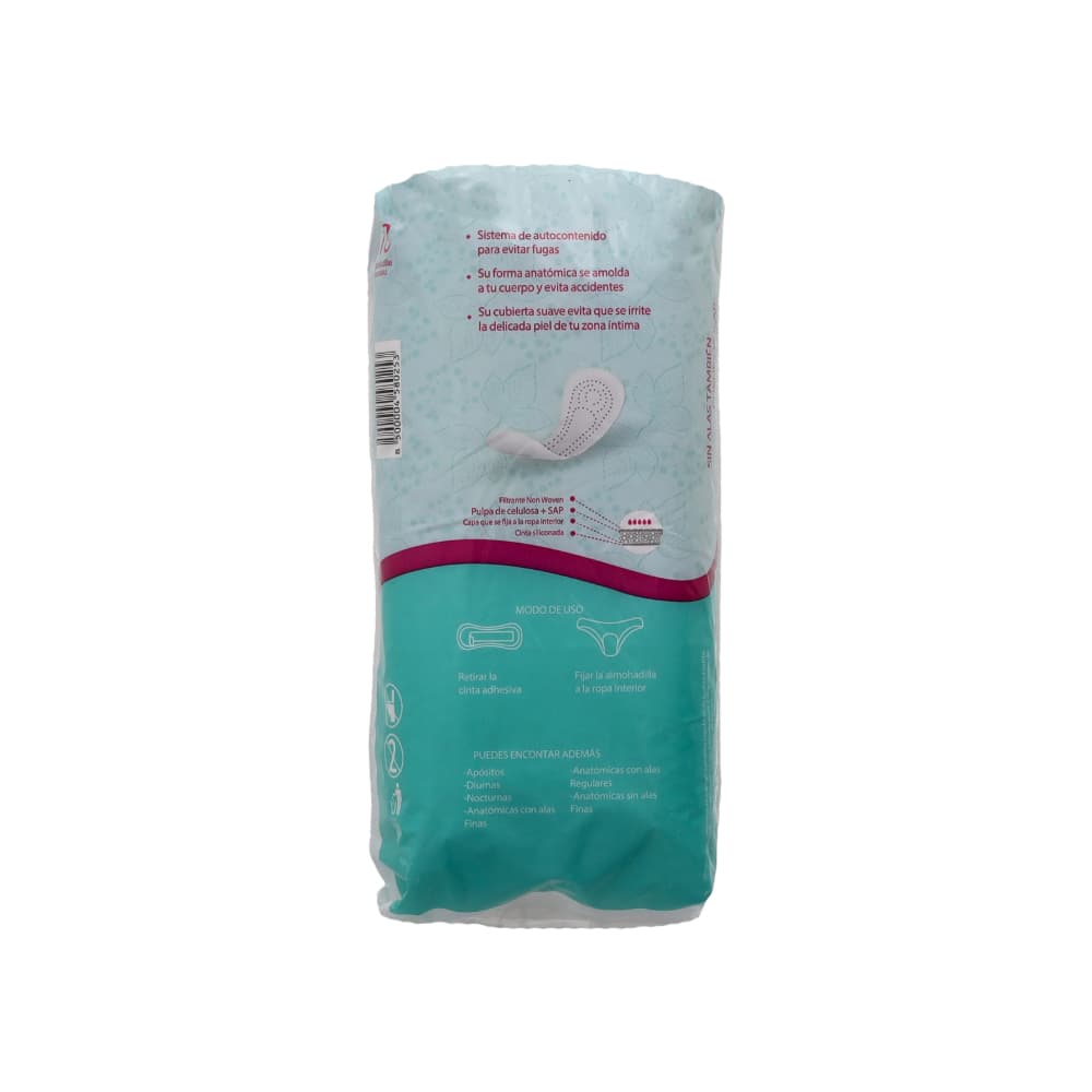 Almohadillas sanitarias anatómicas sin alas Angélica (18 U) - 3