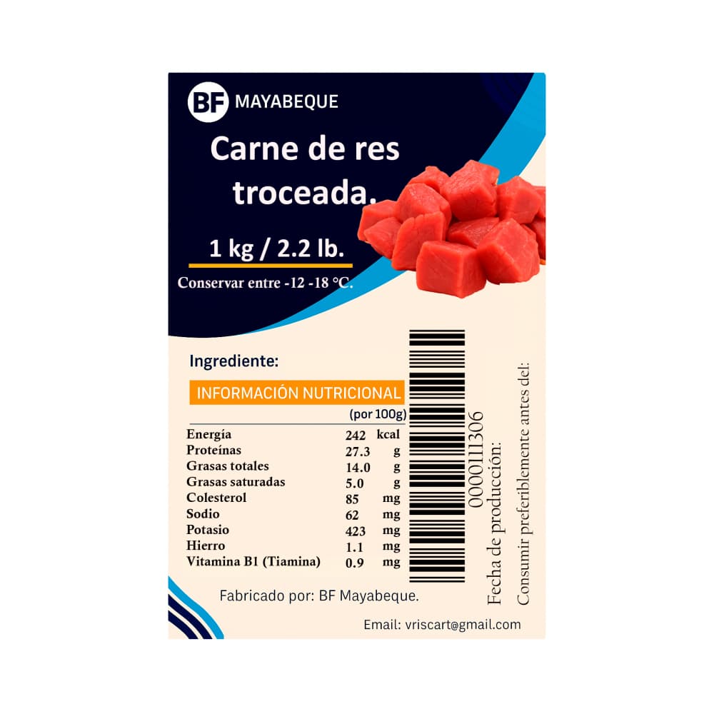 Carne de res troceada BF Mayabeque (1 kg / 2.2 lb) - 4