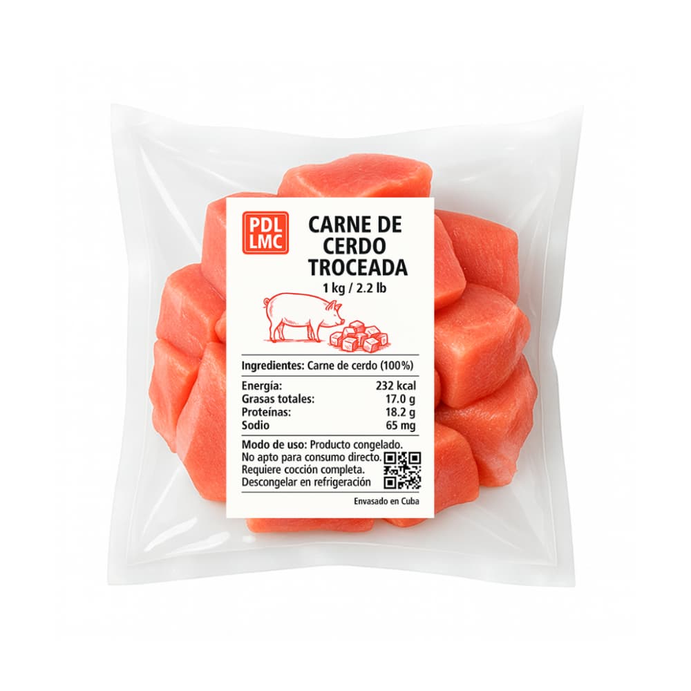 Carne de cerdo troceda PDL LMC (1 kg / 2.2 lb) - 5