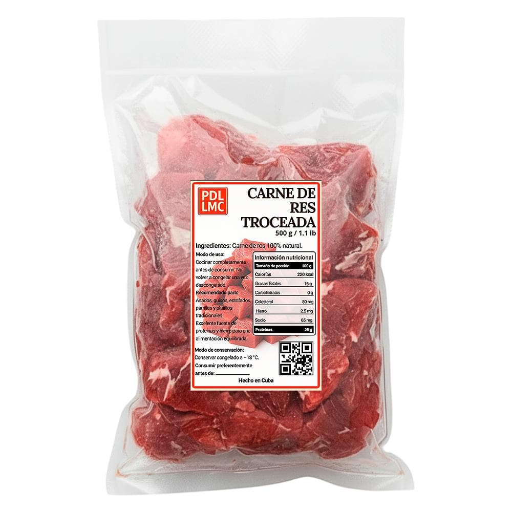 Carne de res troceada PDL LMC (500 g / 1.10 lb) - 2