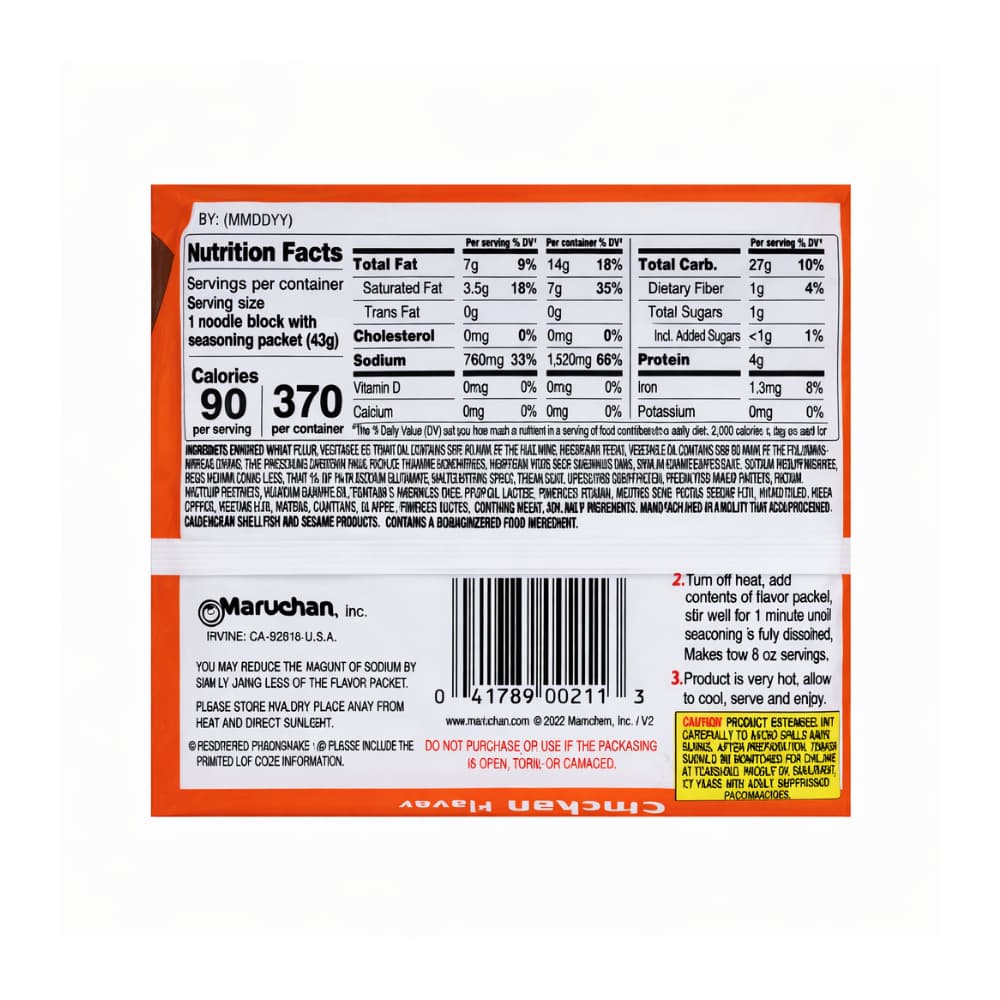 Sopa de fideos sabor a pollo Maruchan (85 g / 3 oz) - 7