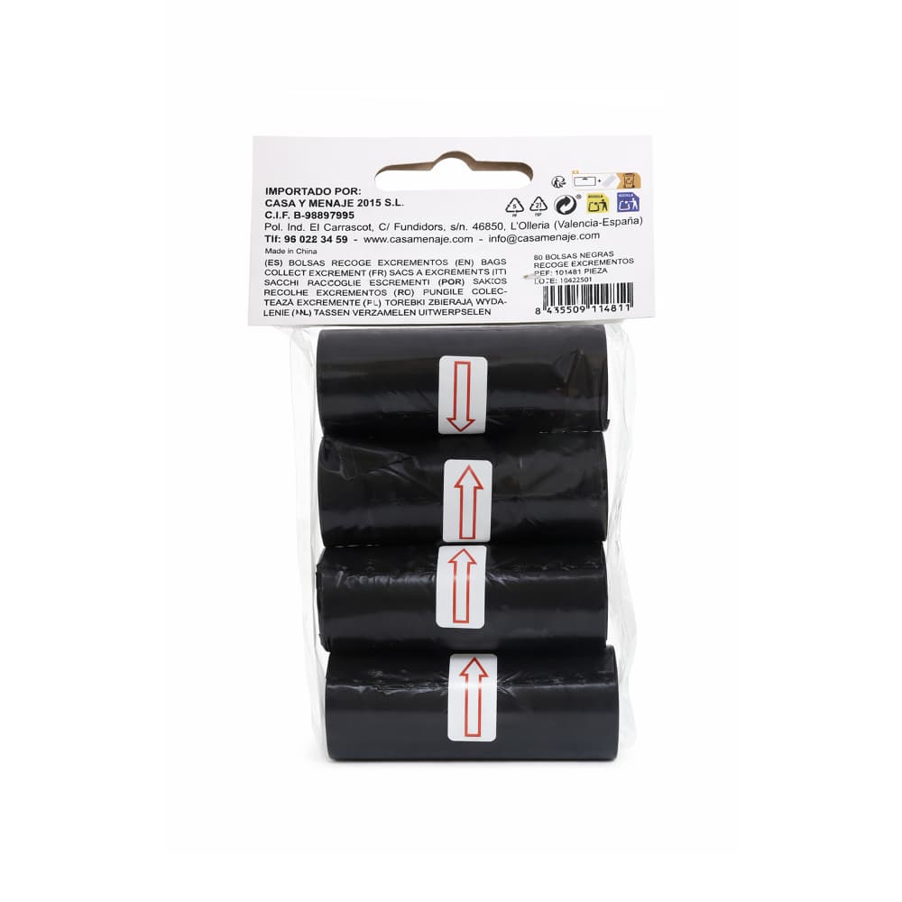 Bolsas recoge excrementos negras Casa y Menaje (60 U) - 2