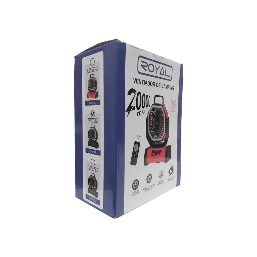 Ventilador recargable portátil con luz led color negro RA65REB Royal - 3