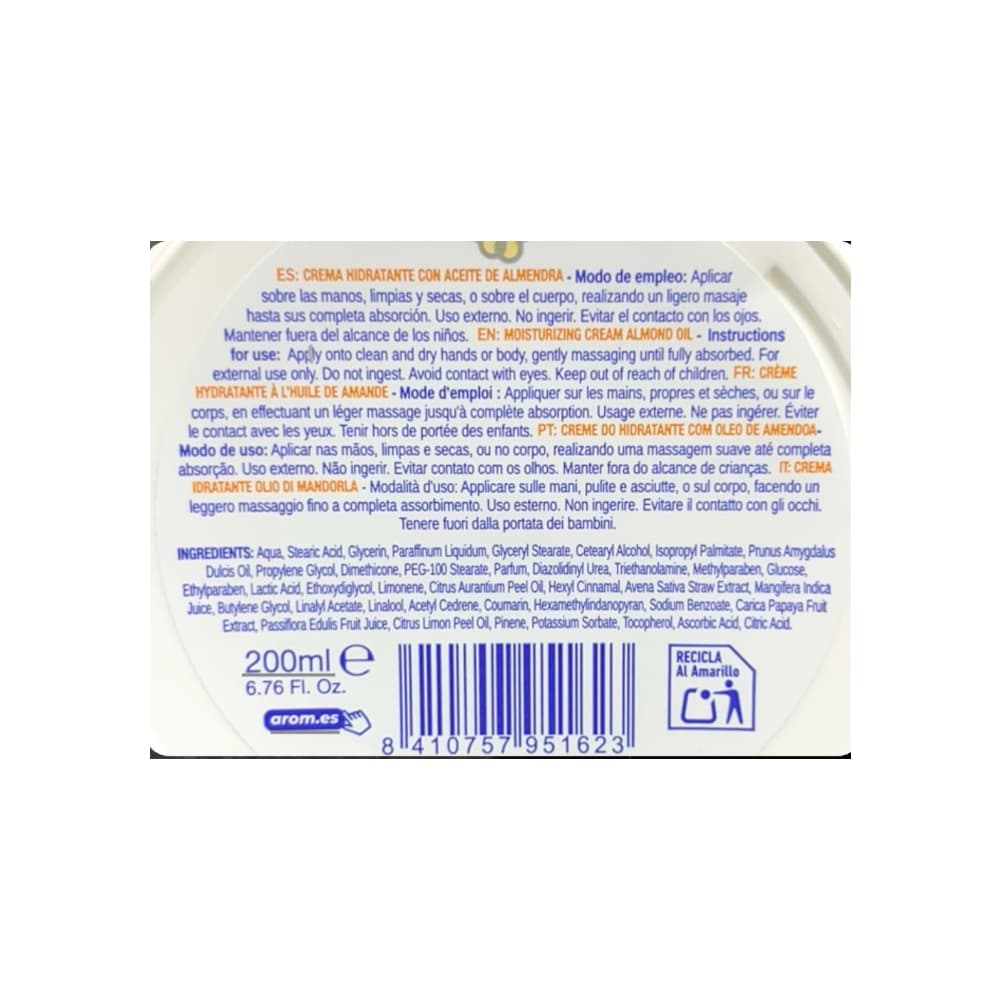 Crema hidratante con aceite de almendra Nuky (200 ml) - 6