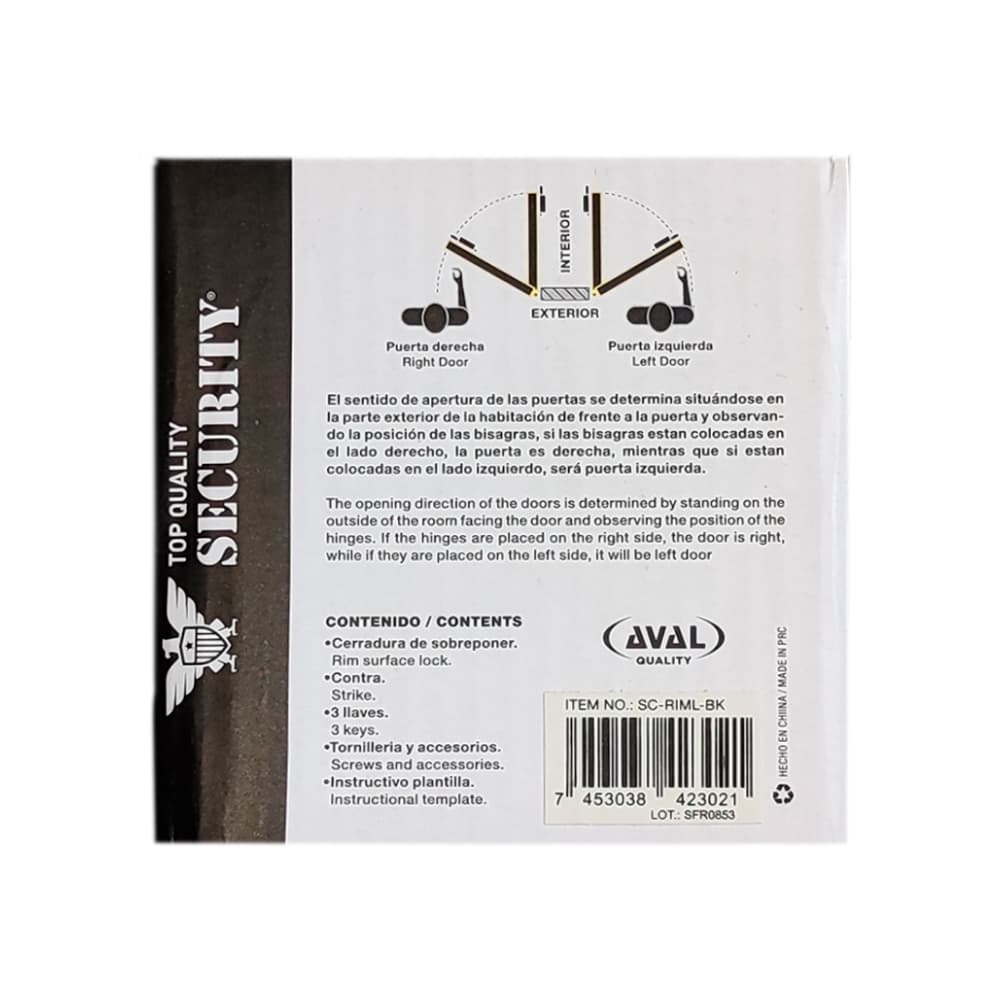 Cerradura yale llavín de sobreponer 5 pernos derecha para puerta exterior Security - 4