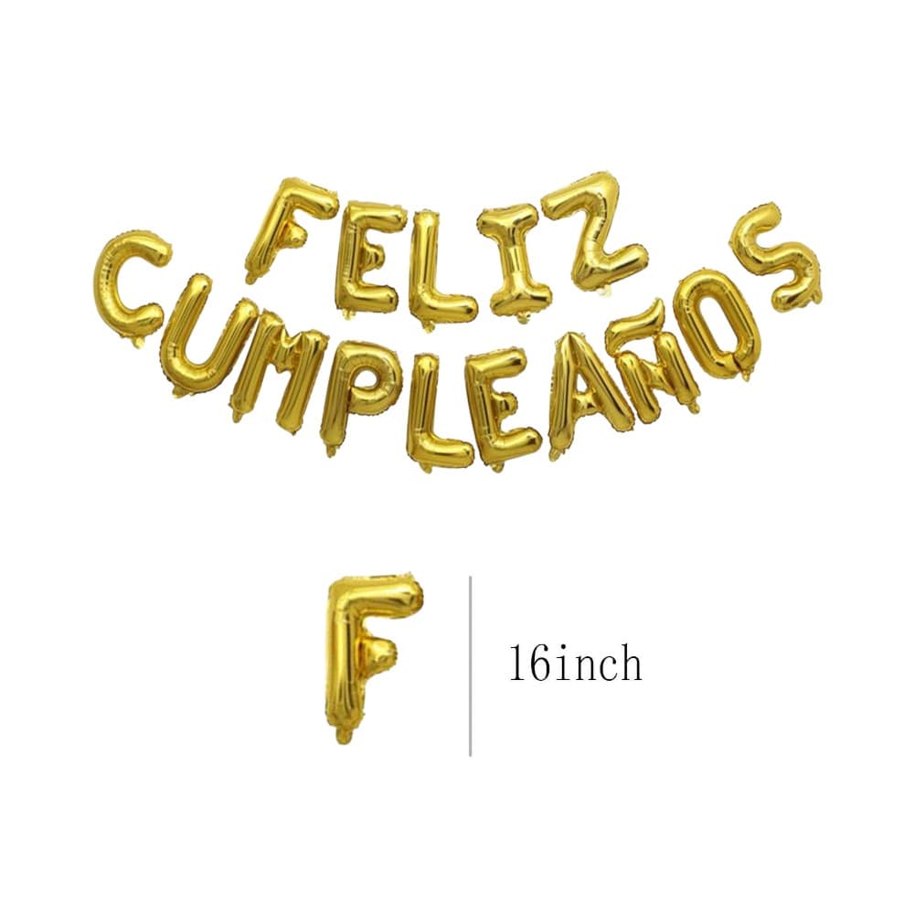 Cartel de Feliz Cumpleaños color dorado de 16 pulgadas Balloon - 2