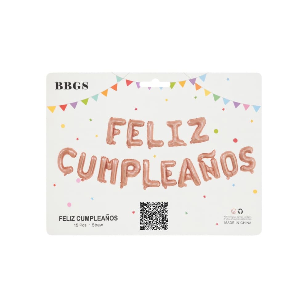 Cartel de Feliz Cumpleaños color rosado oro de 16 pulgadas Ballon - 2