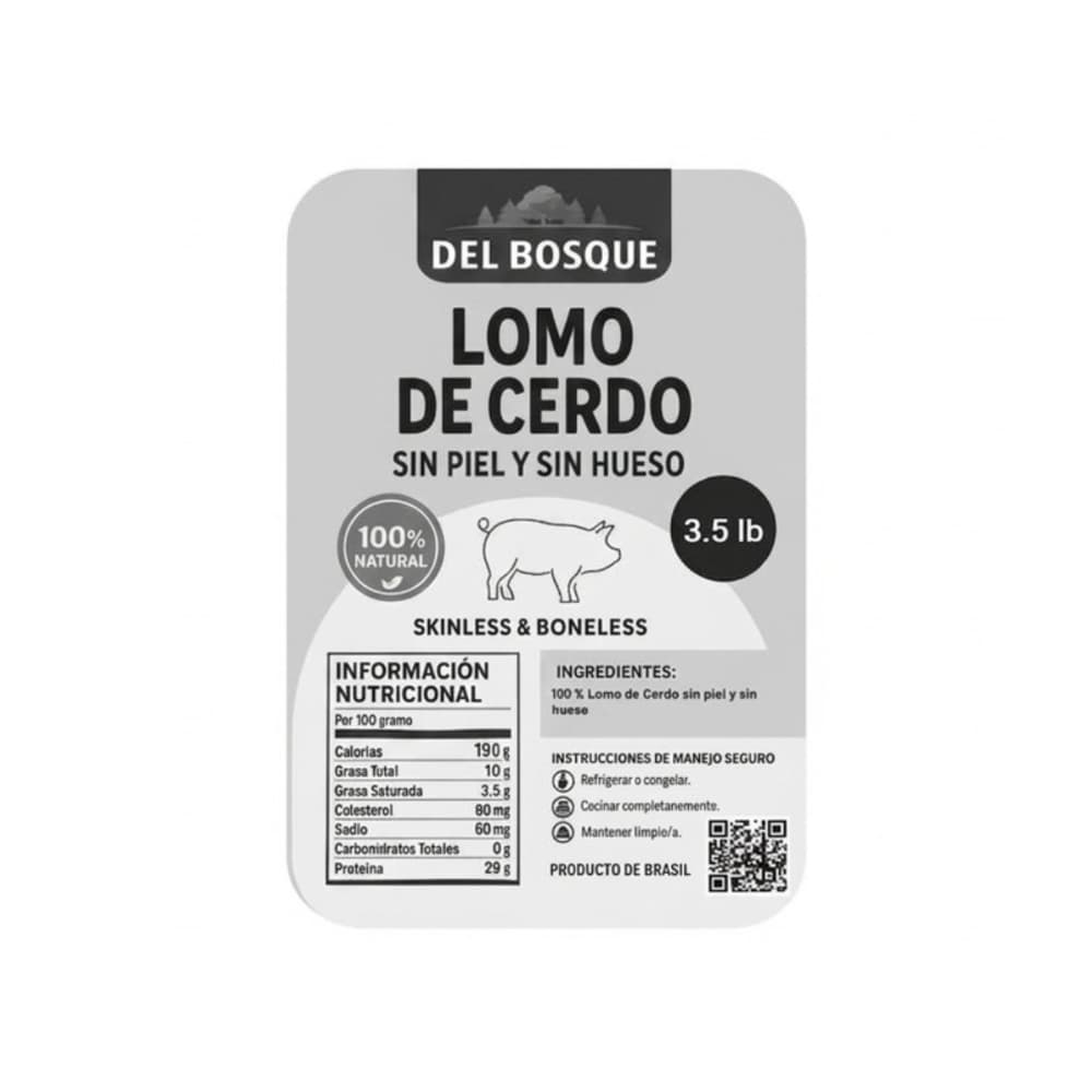 Lomo de cerdo sin piel y sin hueso Del Bosque (1.59 kg / 3.5 lb) - 6