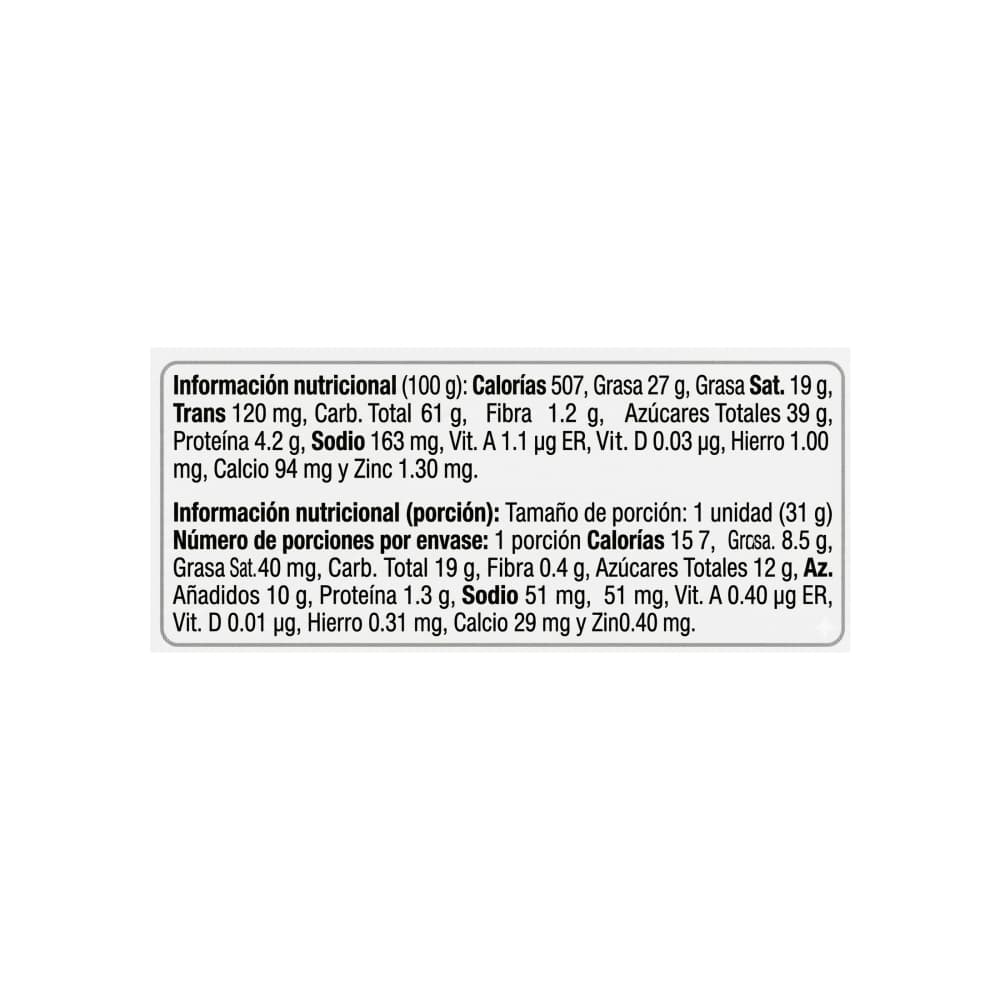 Galleta cubierta con sabor a chocolate dulce con caramelo, arroz crujiente y maní Gol (31 g / 1.09 oz) - 3