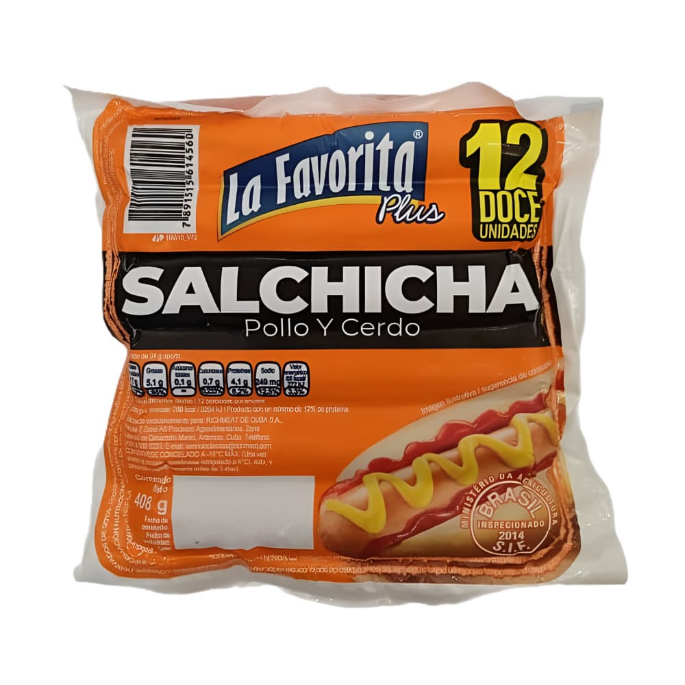 Salchicha mixta de pollo y cerdo La Favorita (408 g / 14.39 oz)