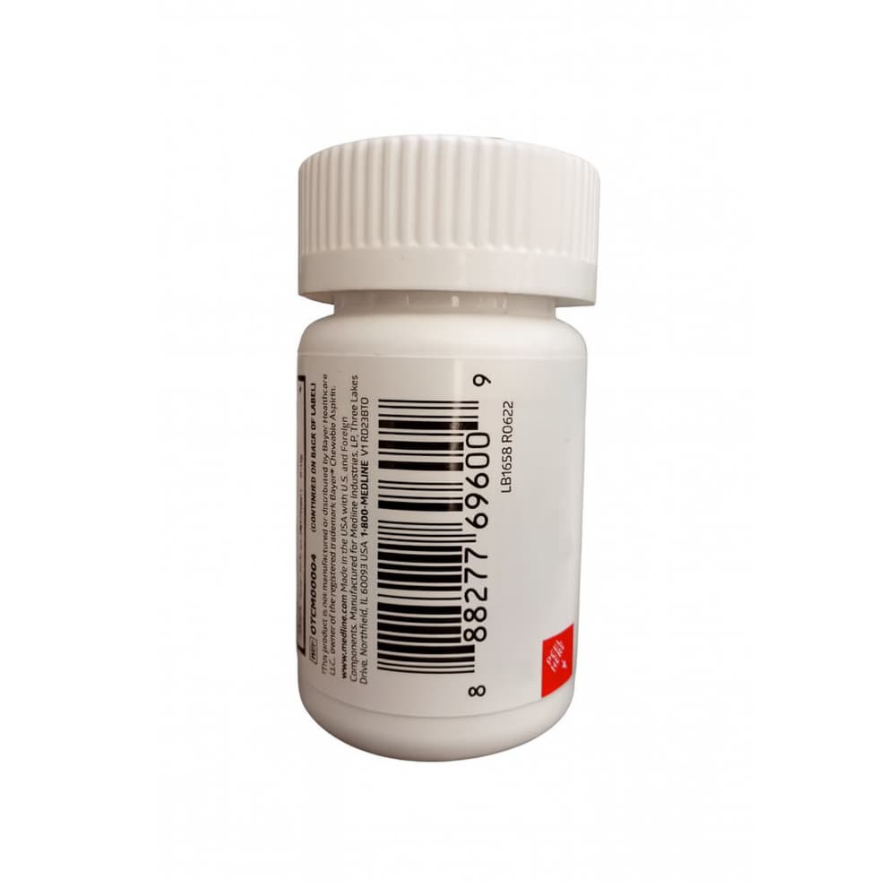 Aspirina ácido acetilsalicílico masticable sabor naranja 81 mg Medline (36 tabletas) - 3