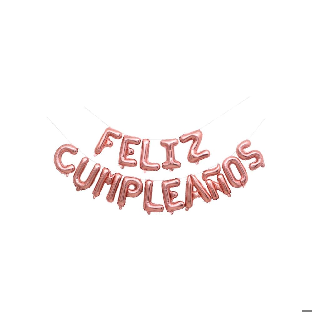 Cartel de Feliz Cumpleaños color rosado oro de 16 pulgadas Ballon