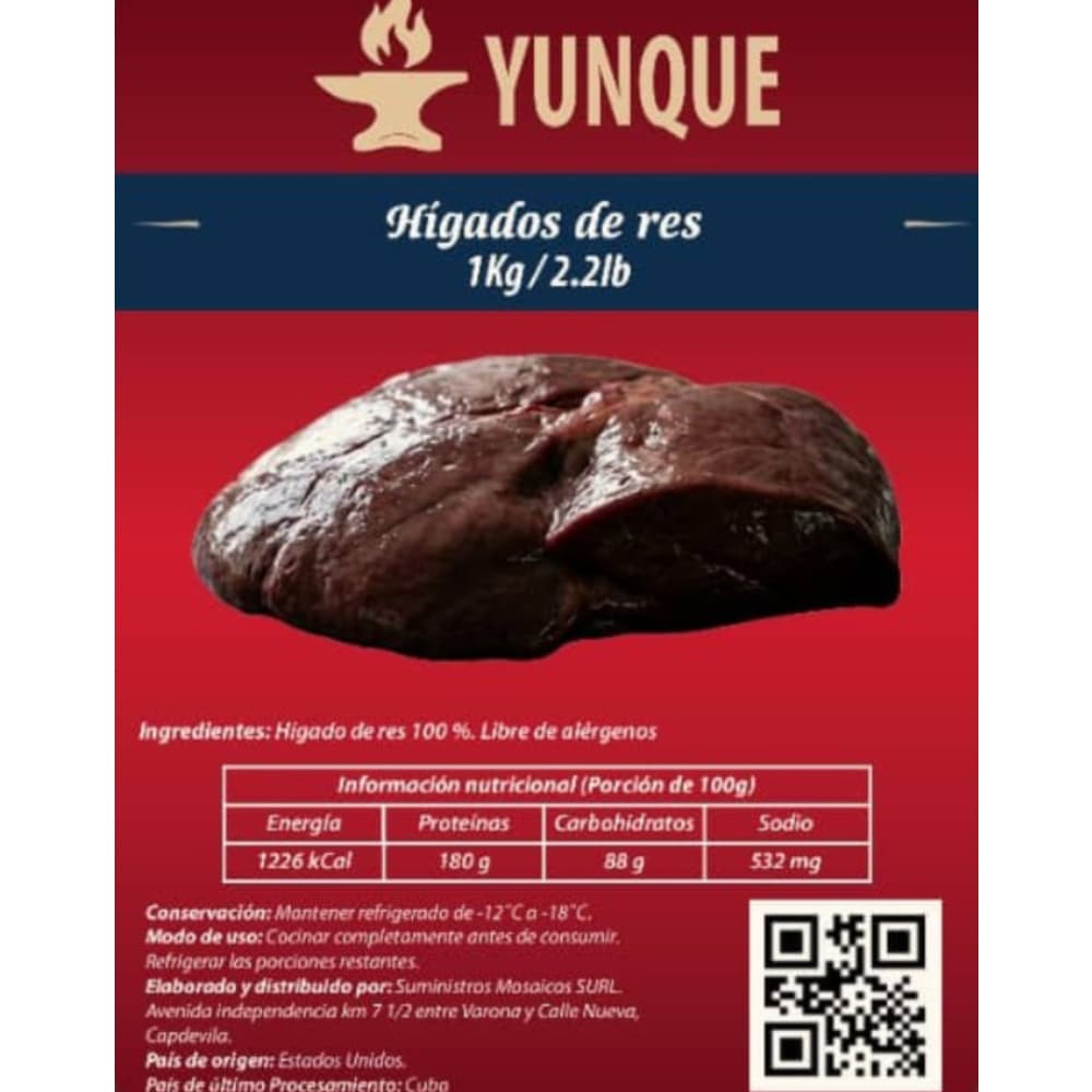Hígado de res Yunque (1 kg / 2.2 lb) - 2