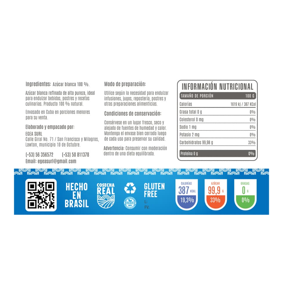 Azúcar blanca refinada Cosecha Real (1 kg / 2.2 lb) - 4