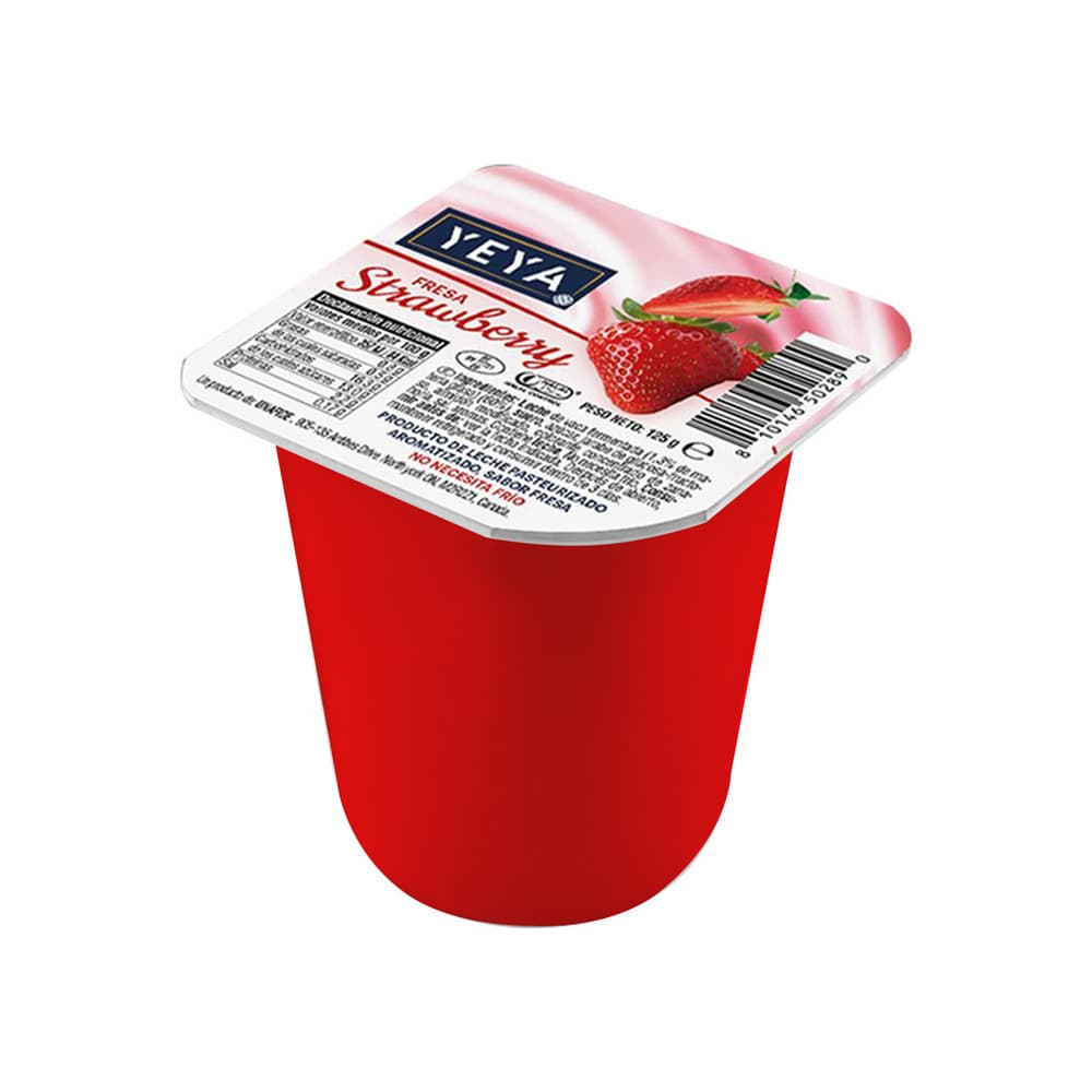 Yogurt pasteurizado sabor a fresa YEYA (125 g / 4.41 oz)