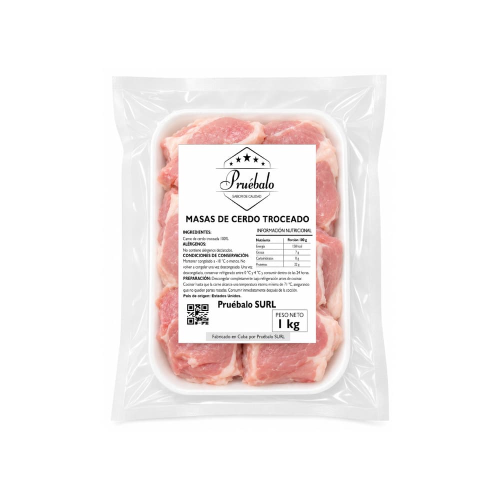 Carne de cerdo troceada Pruébalo (1 kg / 2.2 lb) - 2