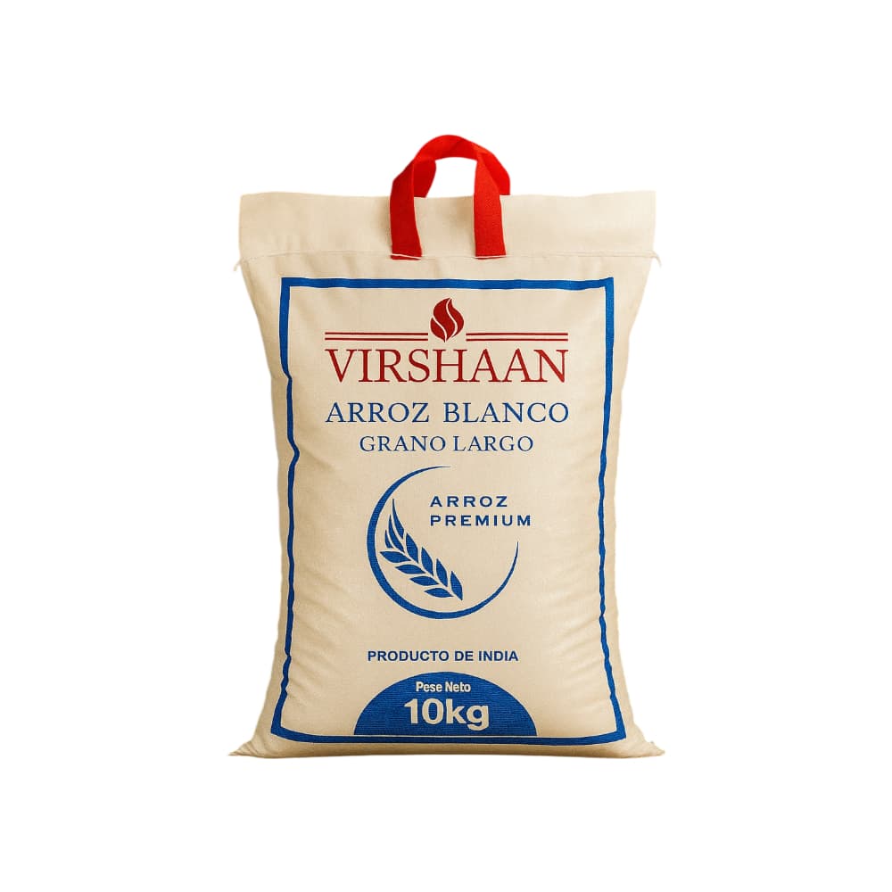 Arroz blanco grano largo Virshaan (10 kg / 22 lb)