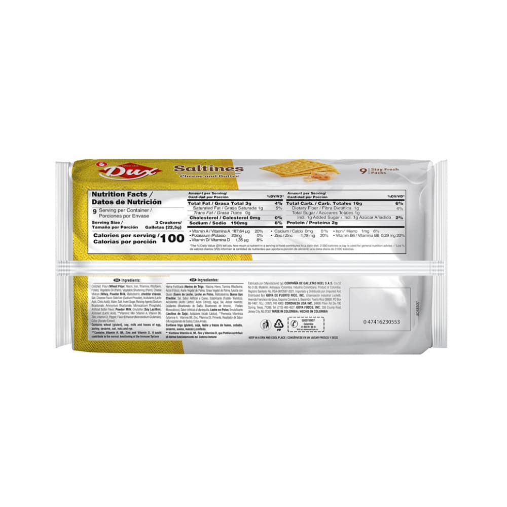 Galletas saladas sabor queso y mantequilla Dux (202.5 g / 7.14 oz) - 4