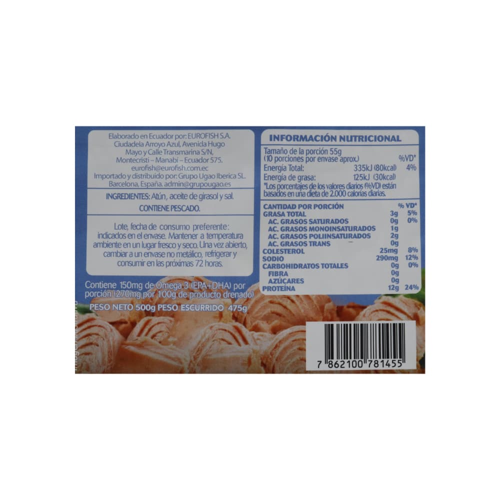 Atún en trozos en aceite de girasol Manabí (500 g / 1.1 lb) - 2
