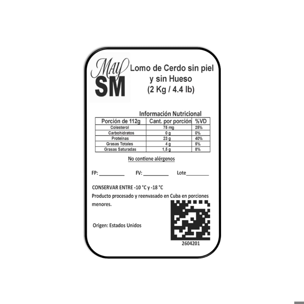 Lomo de cerdo sin hueso y sin piel May SM (2 kg / 4.4 lb) - 3