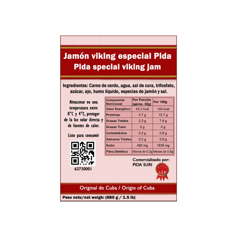 Jamón viking especial Pida (680 g / 1.5 lb) - 3