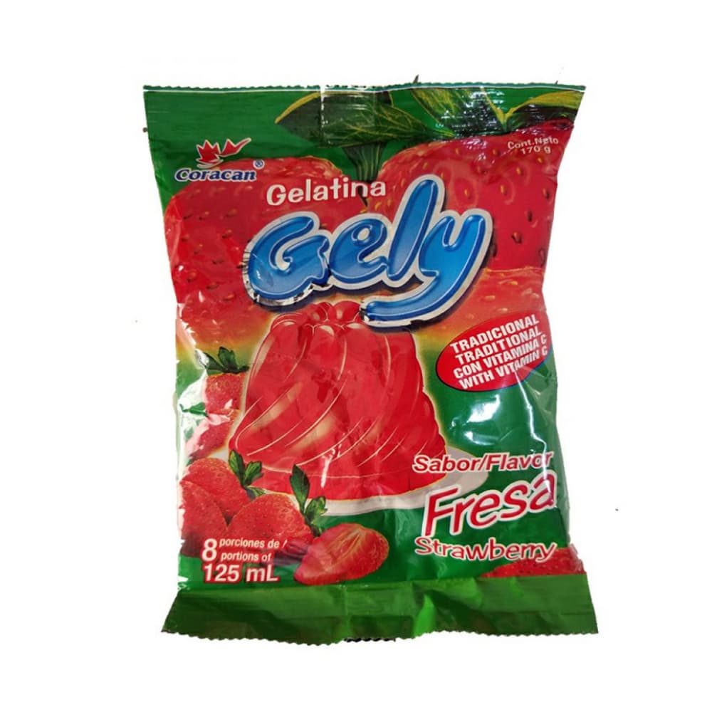 Gelatina sabor fresa Gely (170 g / 6 oz)