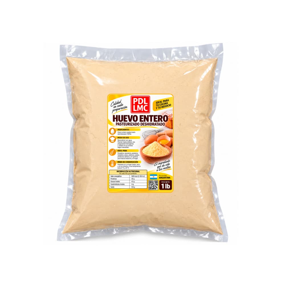 Huevo entero pasteurizado deshidratado PDL LMC (454 g / 1 lb)