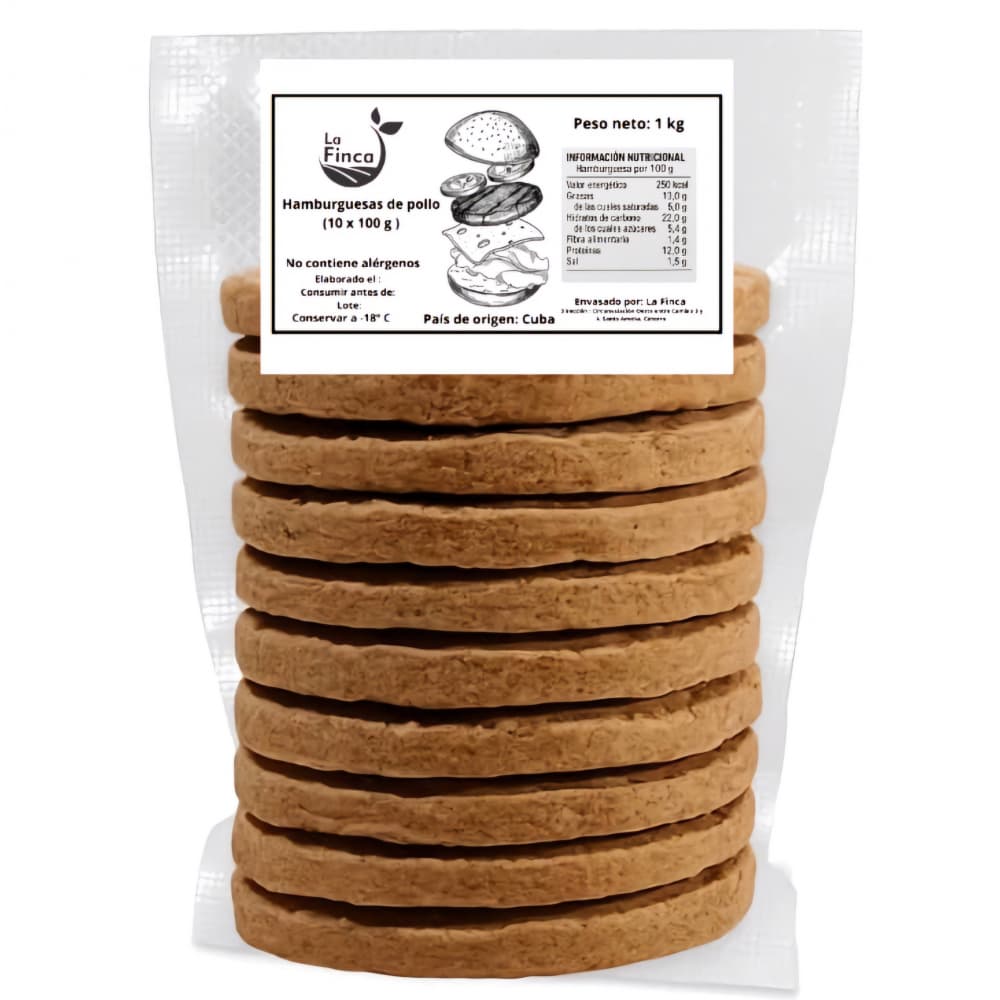 Hamburguesas de pollo (10 x 100 g / 3.53 oz)
