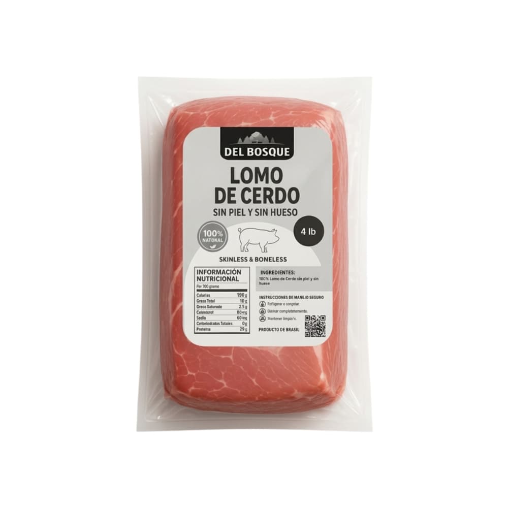Lomo de cerdo sin piel y sin hueso Del Bosque (1.82 kg / 4 lb) - 6