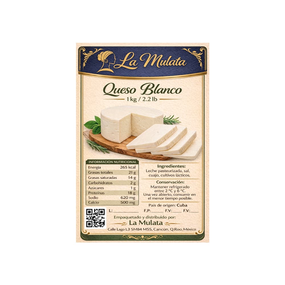 Queso blanco La Mulata (1 kg / 2.2 lb) - 2