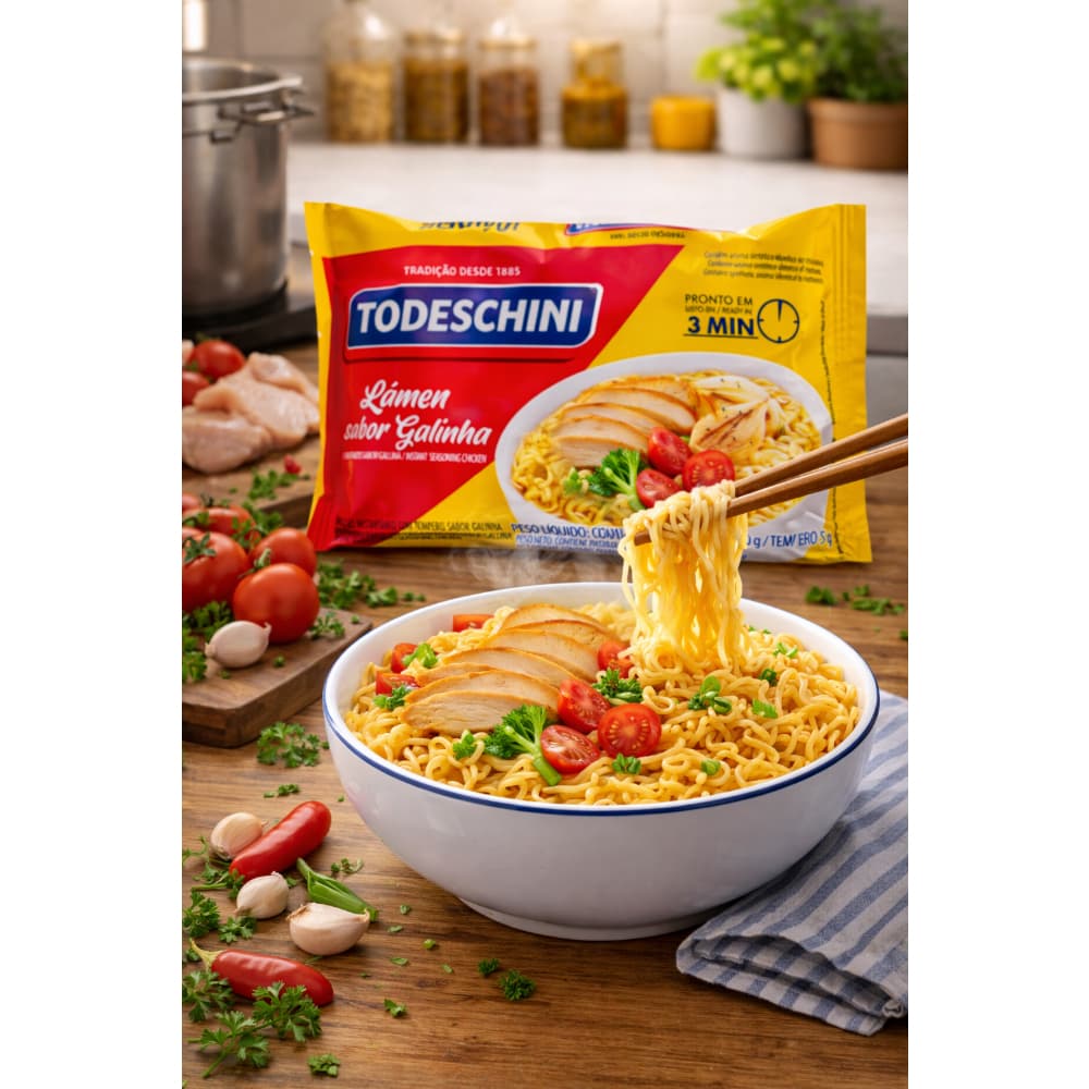 Fideos instantáneos sabor a pollo Todeschini (85 g / 2.99 oz) - 4