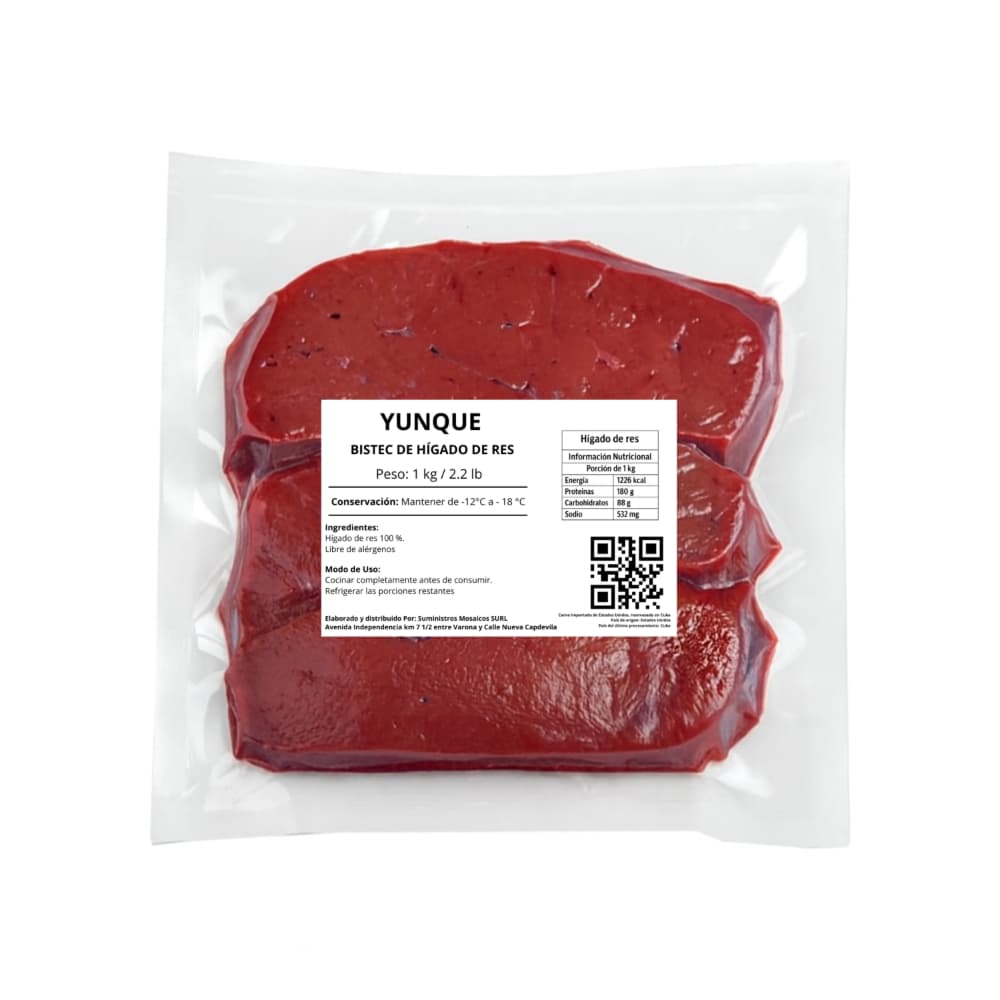 Bistec de hígado de res Yunque (1 kg / 2.2 lb) - 2