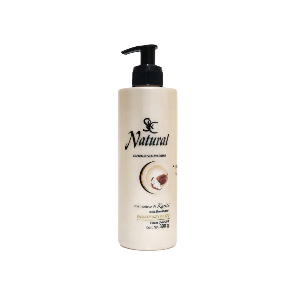Crema restauradora con manteca de karité para rostro y cuerpo Natural S&C (390 g / 13.8 oz)