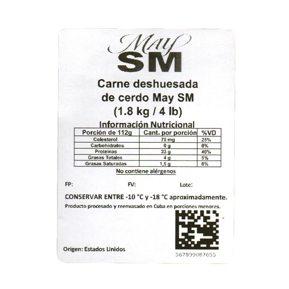 Carne deshuesada de cerdo May SM (1.8 kg / 4 lb) - 3