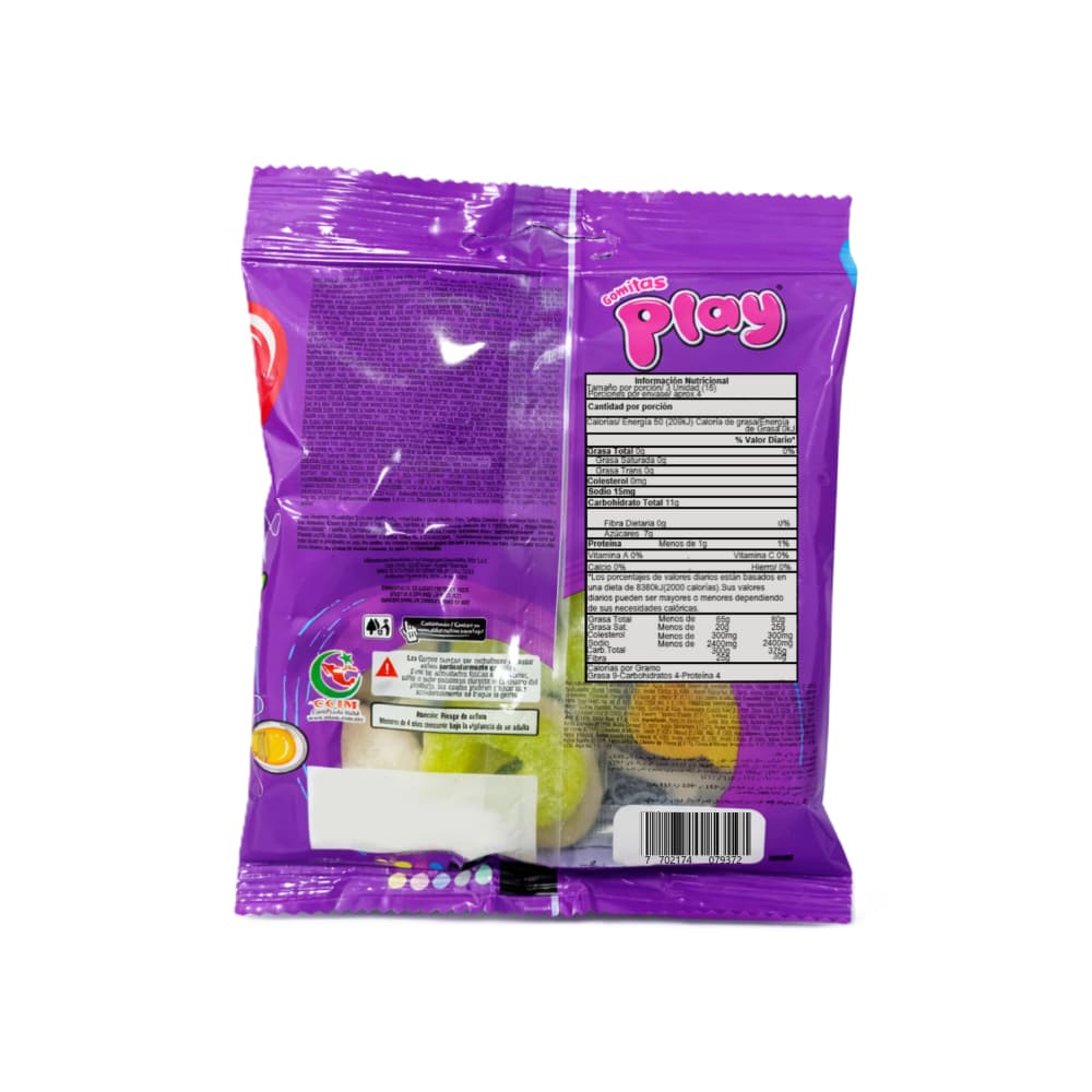 Gomitas de gelatina sabores surtidos a frambuesa, mango y fresa Play (55g / 1.94 oz) - 2