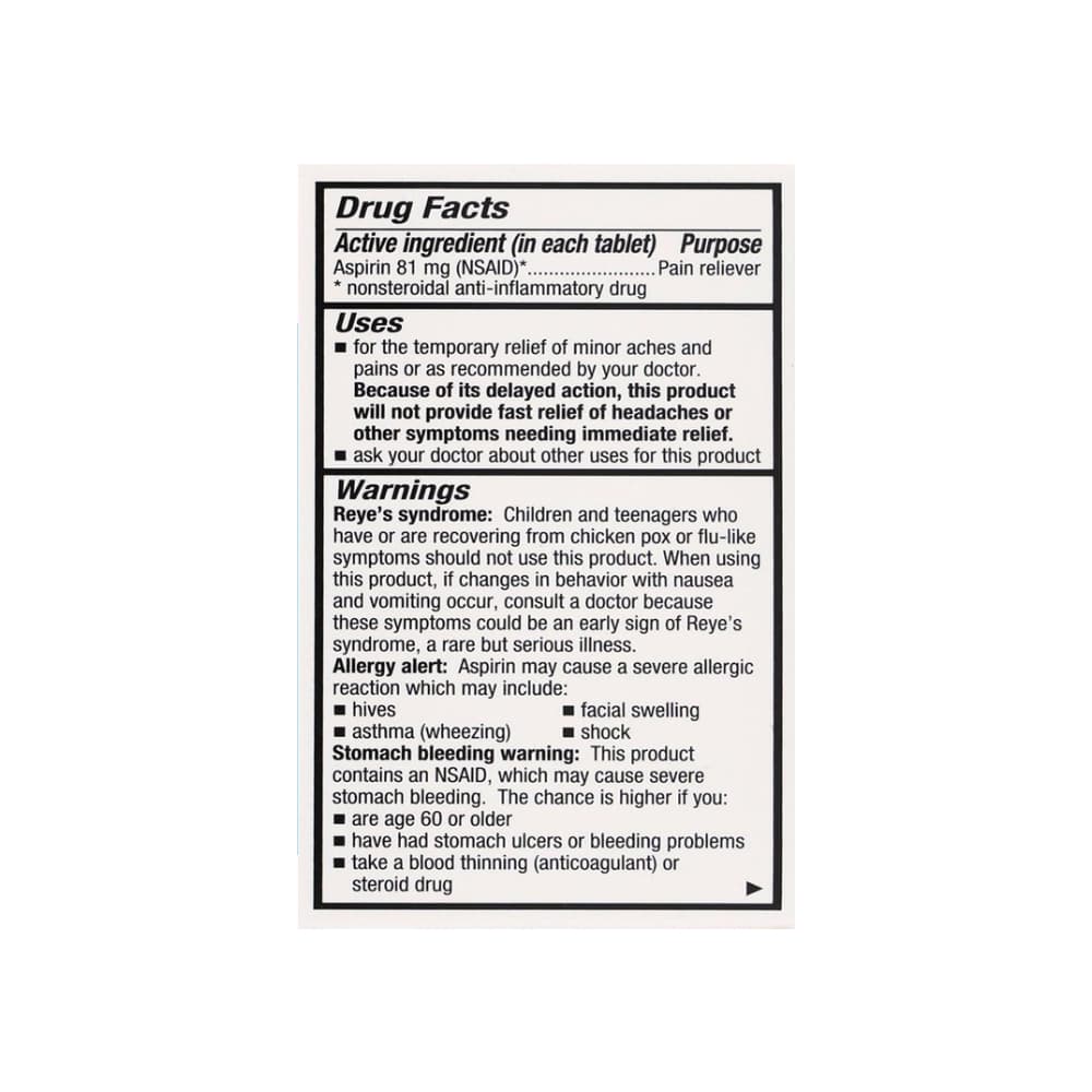 Aspirina. Ácido acetilsalicílico 81 mg GoodSense (120 tabletas) - 7