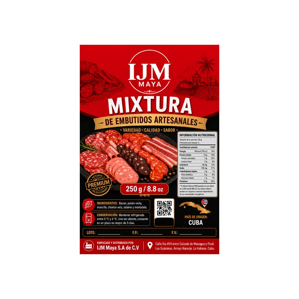 Mixtura de embutidos artesanales IJM Maya (250 g / 8.8 oz) - 2